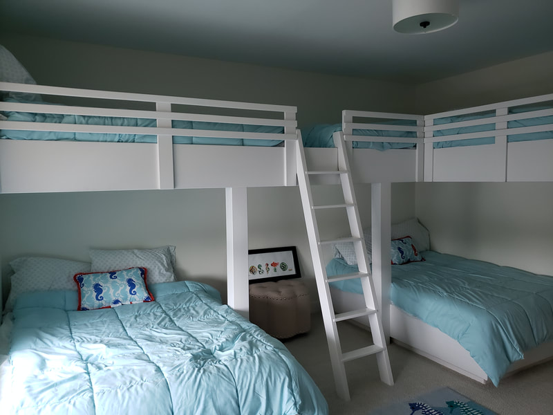 Guest bedroom with custom bunkbeds